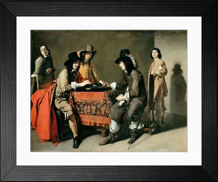 Framed Print : Les Joueurs de tric-trac (The Tric Trac players), c. 1655. Creator: Le Nain, Mathieu (1607-1677) Framed Print : Les Joueurs de tric-trac (The Tric Trac players), c. 1655. Creator: Le Nain, Mathieu (1607-1677)