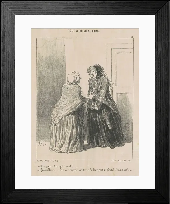 Framed Print : Mon pauvre azor qu'est mort!... 19th century. Creator: Honore Daumier
