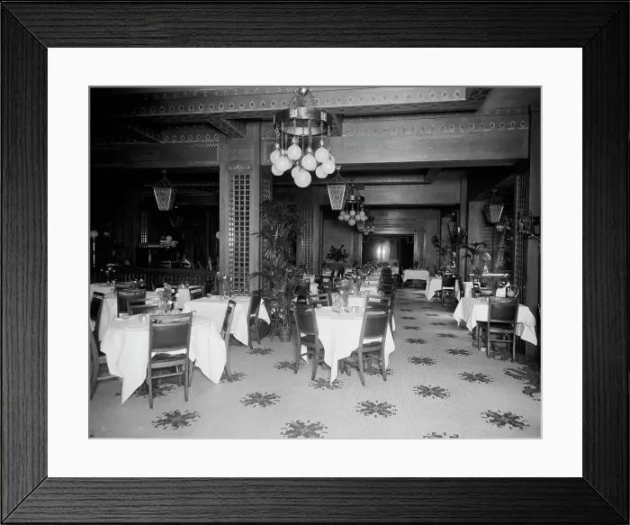 Framed Print : Hotel Griswold cafe, Detroit, Mich. between 1910 and 1920. Creator: Unknown Framed Print : Hotel Griswold cafe, Detroit, Mich. between 1910 and 1920. Creator: Unknown