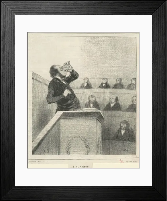 Framed Print : A la tribune, 19th century. Creator: Honore Daumier Framed Print : A la tribune, 19th century. Creator: Honore Daumier
