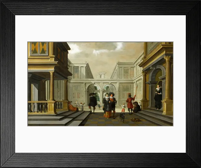 Framed Print : Les joueurs de paume, 1628. Creator: Delen, Dirck van (c. 1605-1671) Framed Print : Les joueurs de paume, 1628. Creator: Delen, Dirck van (c. 1605-1671)