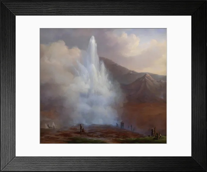 Framed Print : The Eruption of the Great Geyser in Iceland in 1834, 1835. Creator: Friedrich Theodore Kloss Framed Print : The Eruption of the Great Geyser in Iceland in 1834, 1835. Creator: Friedrich Theodore Kloss