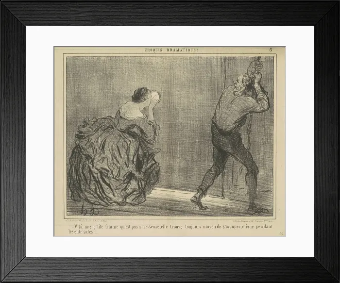 Framed Print : V'la une p'tite femme qu'est pas paresseuse... 19th century. Creator: Honore Daumier Framed Print : V'la une p'tite femme qu'est pas paresseuse... 19th century. Creator: Honore Daumier