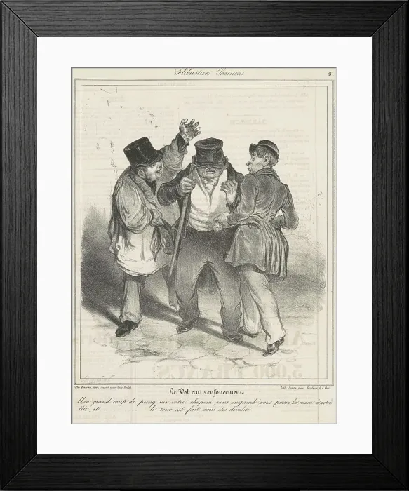 Framed Print : Le vol au renfoncement, 19th century. Creator: Honore Daumier Framed Print : Le vol au renfoncement, 19th century. Creator: Honore Daumier