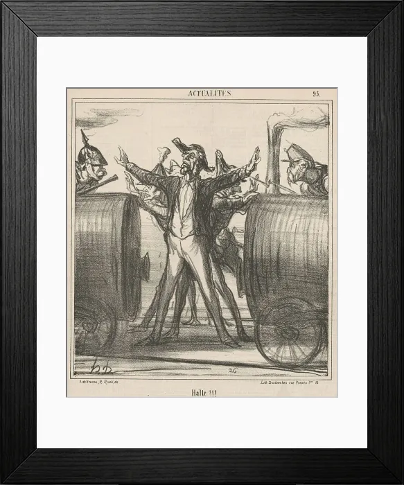 Framed Print : Halte!!!, 19th century. Creator: Honore Daumier Framed Print : Halte!!!, 19th century. Creator: Honore Daumier