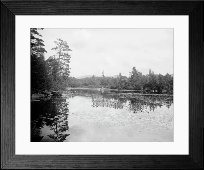 Framed Print : Saranac River below Bartlett's carry, Adirondack Mts. N.Y. between 1900 and 1910. Creator: Unknown Framed Print : Saranac River below Bartlett's carry, Adirondack Mts. N.Y. between 1900 and 1910. Creator: Unknown
