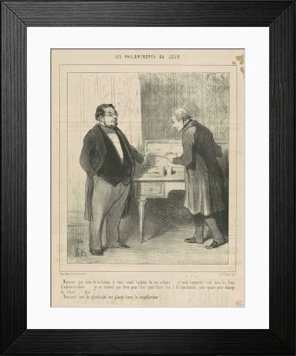 Framed Print : Monsieur par suite de la fusion, 19th century. Creator: Honore Daumier Framed Print : Monsieur par suite de la fusion, 19th century. Creator: Honore Daumier