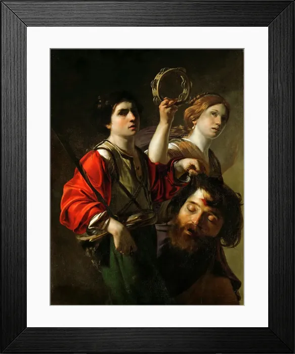 Framed Print : The Triumph of David, c. 1615. Creator: Manfredi, Bartolomeo (1587-1622) Framed Print : The Triumph of David, c. 1615. Creator: Manfredi, Bartolomeo (1587-1622)