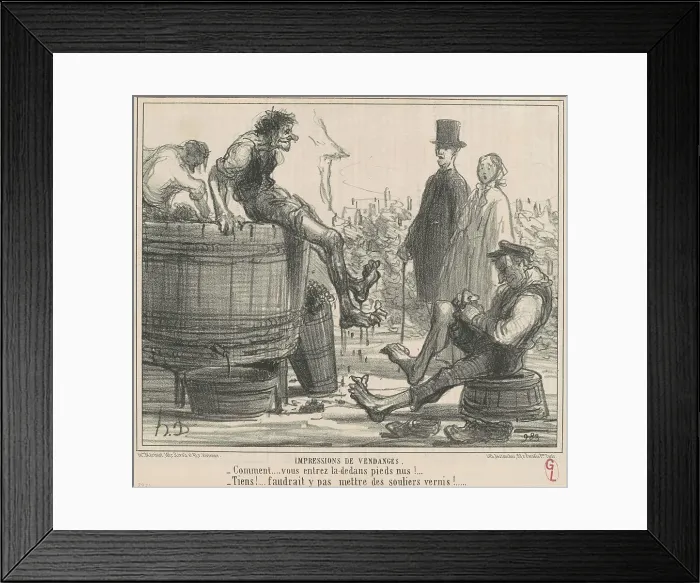 Framed Print : Impressions de vendages, 19th century. Creator: Honore Daumier Framed Print : Impressions de vendages, 19th century. Creator: Honore Daumier