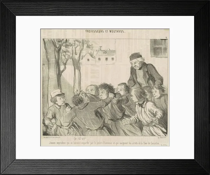 Framed Print : Jeunes imprudens qui se laiseent emporter... 19th century. Creator: Honore Daumier Framed Print : Jeunes imprudens qui se laiseent emporter... 19th century. Creator: Honore Daumier