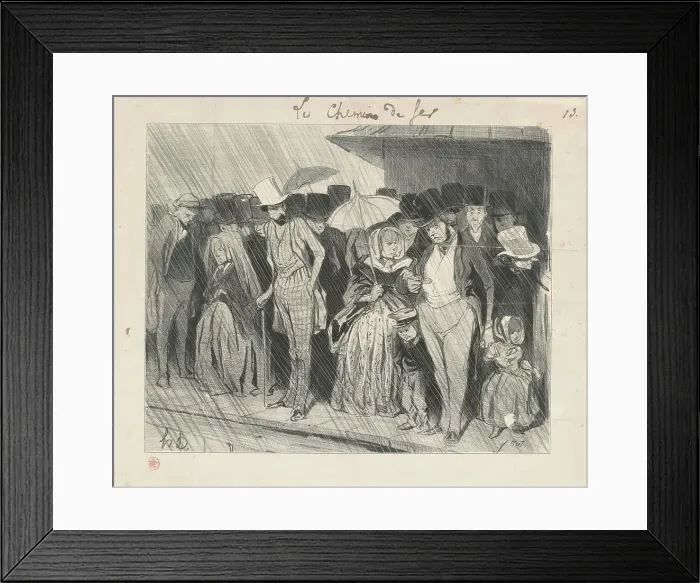 Framed Print : Une station infiniment trop prolongée, 19th century. Creator: Honore Daumier Framed Print : Une station infiniment trop prolongée, 19th century. Creator: Honore Daumier