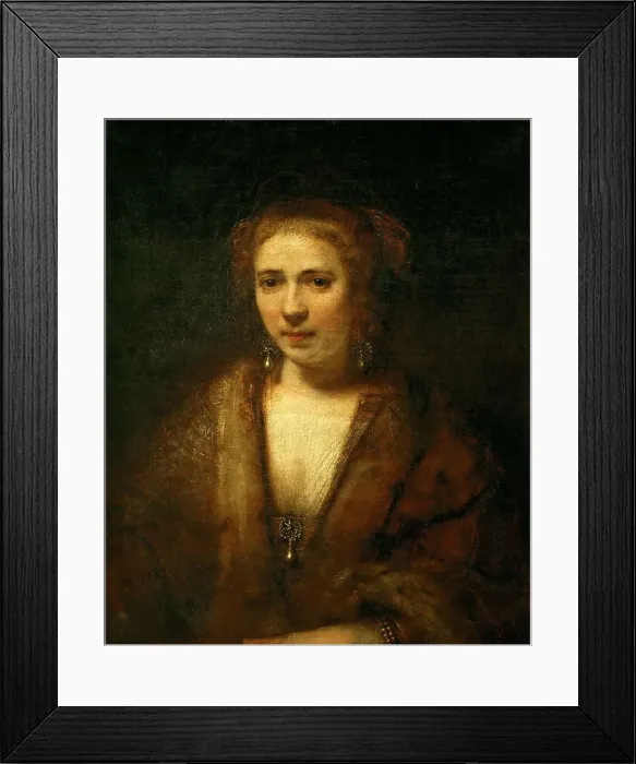 Framed Print : Portrait of Hendrickje Stoffels (1625-1662), ca 1654. Creator: Rembrandt van Rhijn (1606-1669) Framed Print : Portrait of Hendrickje Stoffels (1625-1662), ca 1654. Creator: Rembrandt van Rhijn (1606-1669)