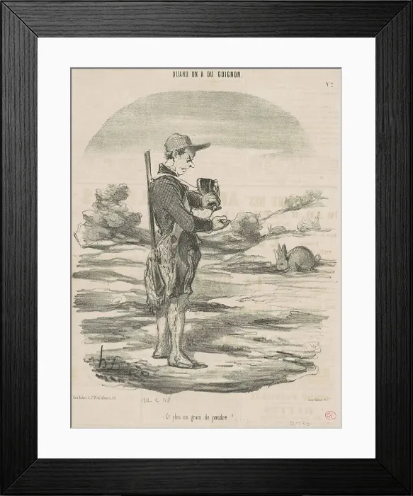 Framed Print : Et plus un grain de poudre!... 19th century. Creator: Honore Daumier Framed Print : Et plus un grain de poudre!... 19th century. Creator: Honore Daumier