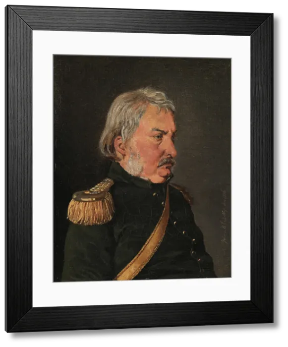 Framed Print : Colonel Joachim Theodor Lundbye, the artist's father, 1836. Creator: Johan Thomas Lundbye Framed Print : Colonel Joachim Theodor Lundbye, the artist's father, 1836. Creator: Johan Thomas Lundbye