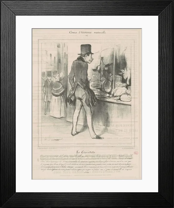 Framed Print : Le Crocodile, 19th century. Creator: Honore Daumier Framed Print : Le Crocodile, 19th century. Creator: Honore Daumier