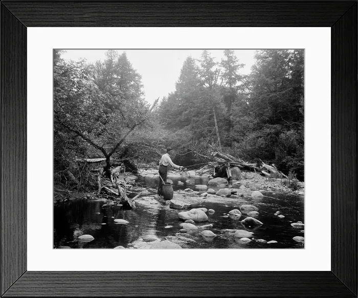 Framed Print : Fishing, Adirondack Mts. N.Y. between 1900 and 1910. Creator: Unknown Framed Print : Fishing, Adirondack Mts. N.Y. between 1900 and 1910. Creator: Unknown