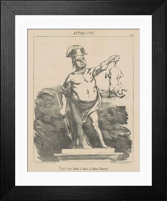 Framed Print : Projet d'une statue... a Odilon-Nemrod, 19th century. Creator: Honore Daumier Framed Print : Projet d'une statue... a Odilon-Nemrod, 19th century. Creator: Honore Daumier