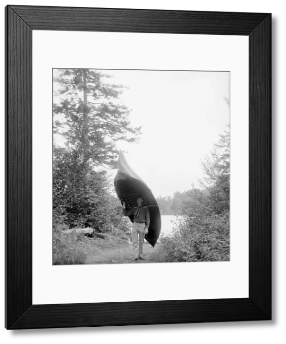 Framed Print : Adirondack carry, Adirondacks, N.Y. between 1900 and 1910. Creator: Unknown Framed Print : Adirondack carry, Adirondacks, N.Y. between 1900 and 1910. Creator: Unknown