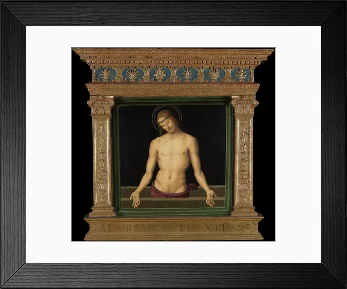 Framed Print : Pala dei Decemviri: The Man of Sorrows, 1495-1496. Creator: Perugino (ca. 1450-1523) Framed Print : Pala dei Decemviri: The Man of Sorrows, 1495-1496. Creator: Perugino (ca. 1450-1523)