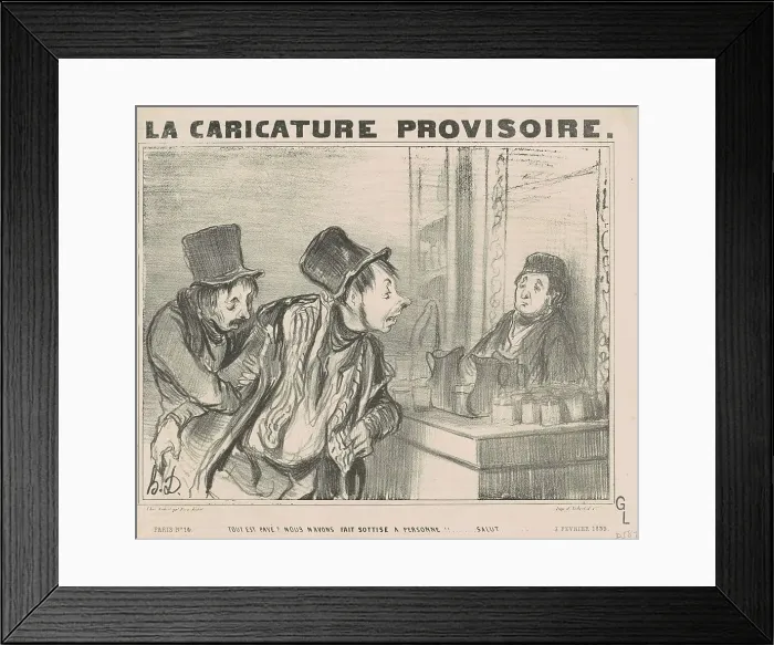 Framed Print : Tout est payé? Nous n'avons fait...salut, 19th century. Creator: Honore Daumier Framed Print : Tout est payé? Nous n'avons fait...salut, 19th century. Creator: Honore Daumier