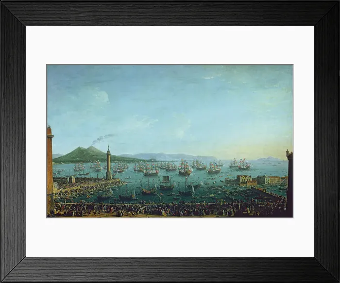 Framed Print : The Departure of Charles III from Naples to Become King of Spain, 1759. Creator: Joli, Antonio (1700-1777) Framed Print : The Departure of Charles III from Naples to Become King of Spain, 1759. Creator: Joli, Antonio (1700-1777)