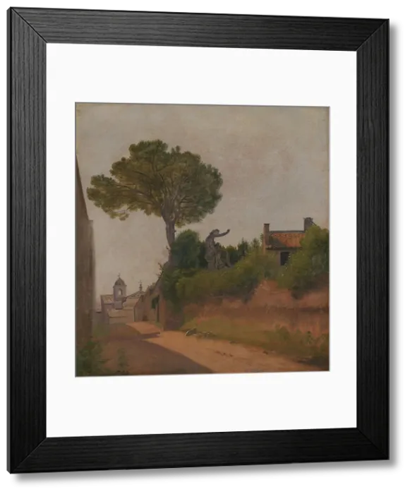 Framed Print : Vicolo Sterrato, now Salita di S. Nicola da Tolentino in Rome, 1837-1840. Creator: Constantin Hansen Framed Print : Vicolo Sterrato, now Salita di S. Nicola da Tolentino in Rome, 1837-1840. Creator: Constantin Hansen