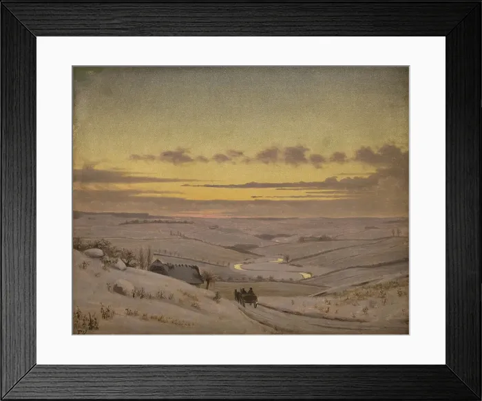 Framed Print : Winter evening, Susåen, 1838-1910. Creator: Frederik Vermehren Framed Print : Winter evening, Susåen, 1838-1910. Creator: Frederik Vermehren