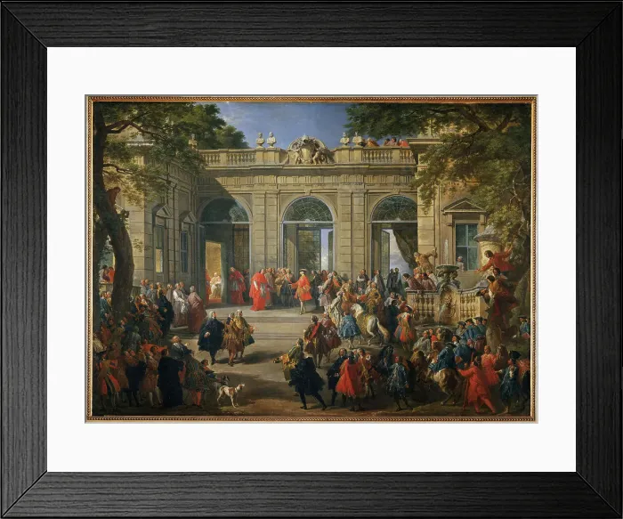Framed Print : King Charles III Visiting Pope Benedict XIV at the Coffee House of the Palazzo del Quirinale, 1746. Creator: Pannini (Panini), Giovanni Paolo (1691-1765) Framed Print : King Charles III Visiting Pope Benedict XIV at the Coffee House of the Palazzo del Quirinale, 1746. Creator: Pannini (Panini), Giovanni Paolo (1691-1765)