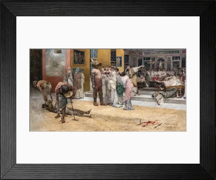 Framed Print : Gladiators at the Triclinium, c. 1880. Creator: Netti, Francesco (1832-1894) Framed Print : Gladiators at the Triclinium, c. 1880. Creator: Netti, Francesco (1832-1894)