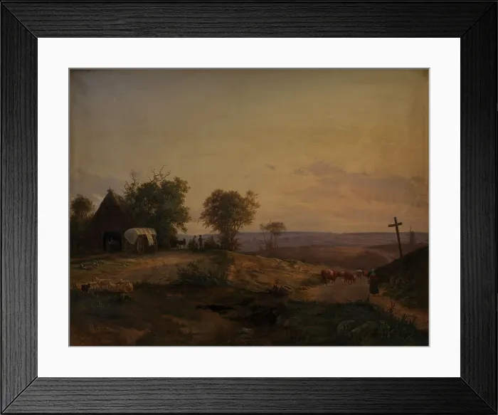 Framed Print : View of the District near Segeberg, Germany, 1839. Creator: Frederik Rohde
