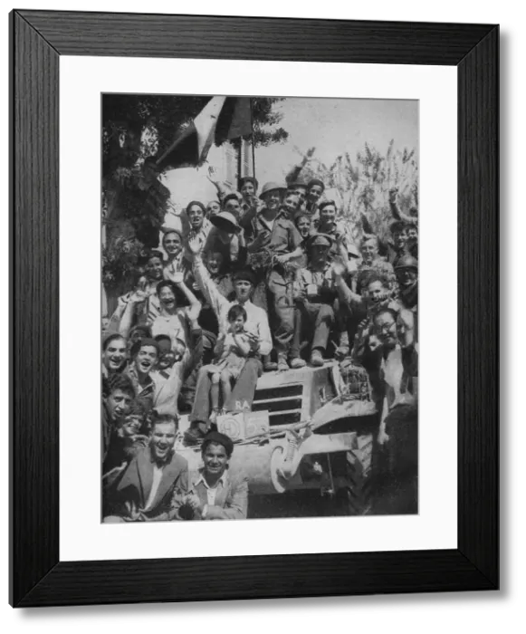 Framed Print : Welcoming the Eighth Army into Gabes, 1943. Creator: Unknown Framed Print : Welcoming the Eighth Army into Gabes, 1943. Creator: Unknown