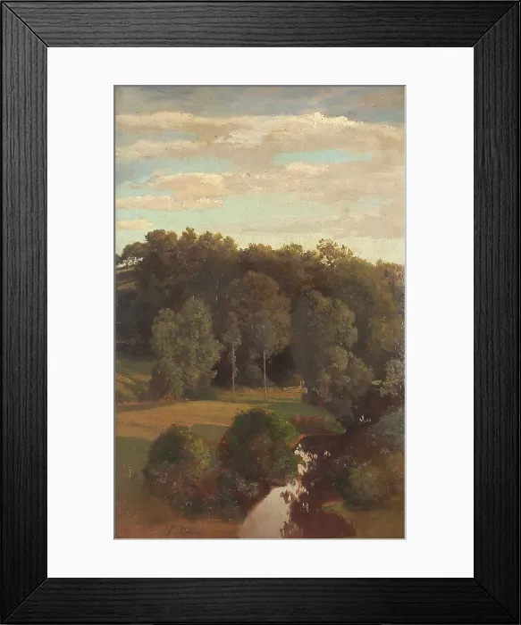 Framed Print : Wooded Hills behind a Meadow with a Peat Bog, 1840-1905. Creator: Valentin Ruths Framed Print : Wooded Hills behind a Meadow with a Peat Bog, 1840-1905. Creator: Valentin Ruths