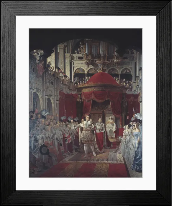 Framed Print : Christian VIII og Caroline Amalies salving i Frederiksborg Slotskirke den 28. juni 1840, 1840-1843. Creator: Sophus Schack Framed Print : Christian VIII og Caroline Amalies salving i Frederiksborg Slotskirke den 28. juni 1840, 1840-1843. Creator: Sophus Schack