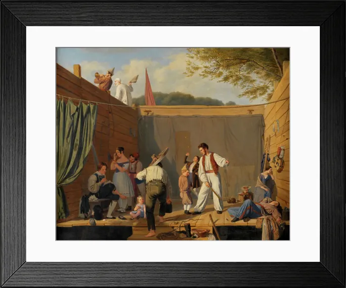 Framed Print : A Group of Tightrope Walkers just before a Performance, 1840-1841. Creator: Julius Friedlaender Framed Print : A Group of Tightrope Walkers just before a Performance, 1840-1841. Creator: Julius Friedlaender