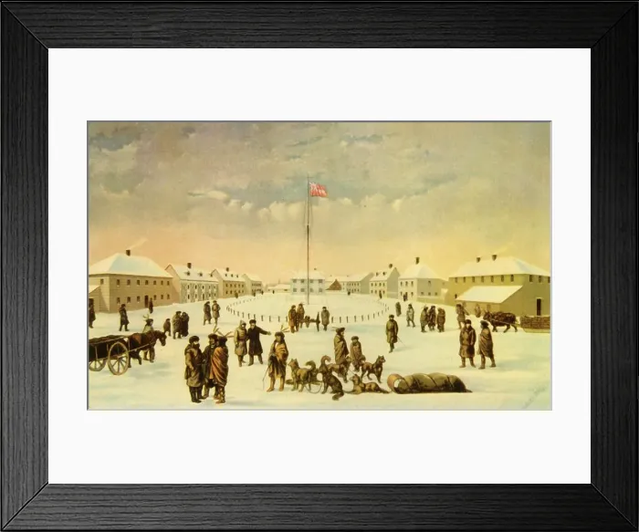 Framed Print : Interior of Fort Garry c.1850: Winnipeg, Manitoba, 1941. Creator: H. A. Strong Framed Print : Interior of Fort Garry c.1850: Winnipeg, Manitoba, 1941. Creator: H. A. Strong