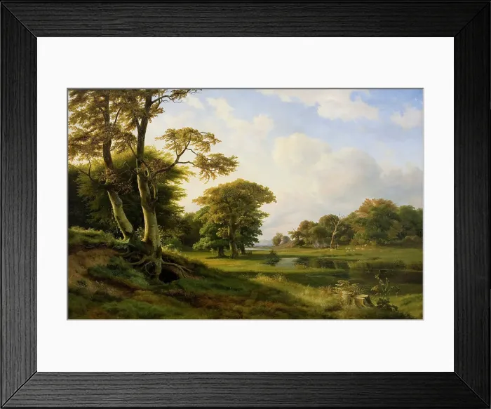 Framed Print : Forest landscape at Hellebæk - Autumn, 1841. Creator: Johann Hermann Carmiencke Framed Print : Forest landscape at Hellebæk - Autumn, 1841. Creator: Johann Hermann Carmiencke