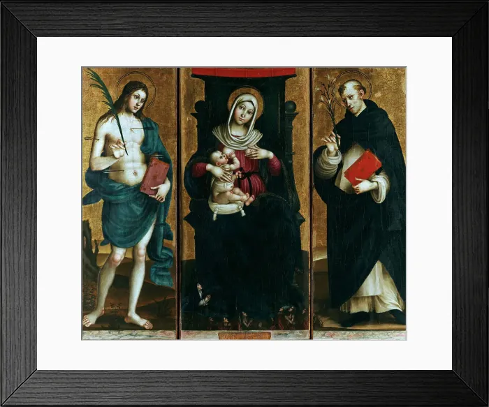 Framed Print : Madonna with Child and Saints, ca 1500-1510. Creator: Sparano, Stefano (active 1507-1524) Framed Print : Madonna with Child and Saints, ca 1500-1510. Creator: Sparano, Stefano (active 1507-1524)