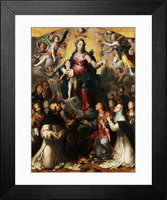 Framed Print : Madonna del Rosario (Madonna of the Rosary), 1578. Creator: Hendricksz (d'Errico), Dirck (Teodoro) (1544-1618) Framed Print : Madonna del Rosario (Madonna of the Rosary), 1578. Creator: Hendricksz (d'Errico), Dirck (Teodoro) (1544-1618)