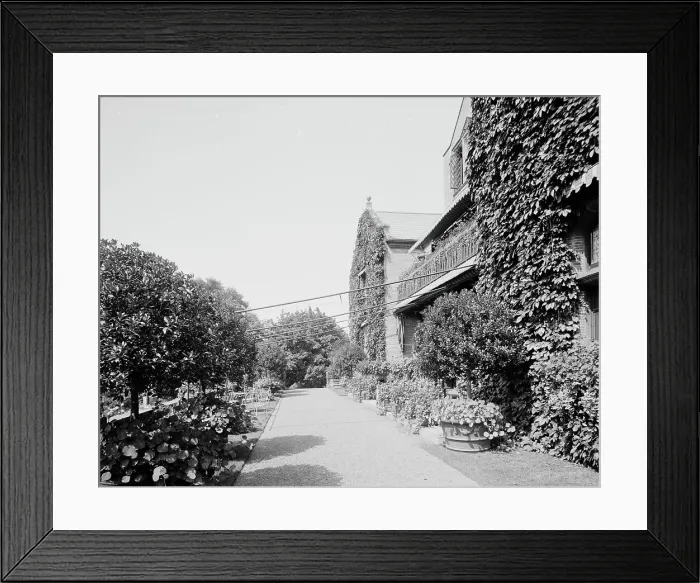 Framed Print : On the front terrace, country home of W.E.S. Griswold, Lenox, Mass. c.between 1910 and 1920. Creator: Unknown Framed Print : On the front terrace, country home of W.E.S. Griswold, Lenox, Mass. c.between 1910 and 1920. Creator: Unknown