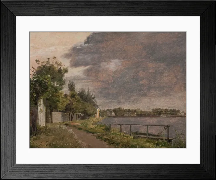 Framed Print : View of Dosseringen near the Suburb osterbro outside Copenhagen, Cloudy Sky, 1841-1845. Creator: Christen Kobke Framed Print : View of Dosseringen near the Suburb osterbro outside Copenhagen, Cloudy Sky, 1841-1845. Creator: Christen Kobke