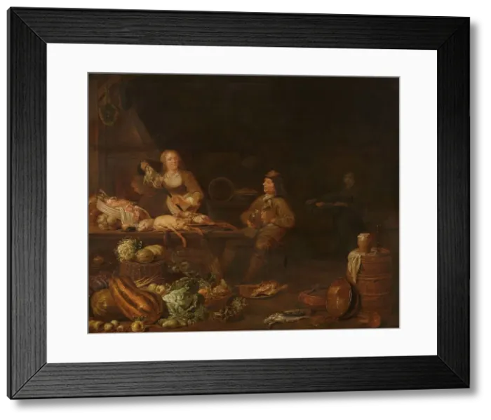 Framed Print : Kitchen Interior, 1645. Creator: Jan Olis Framed Print : Kitchen Interior, 1645. Creator: Jan Olis