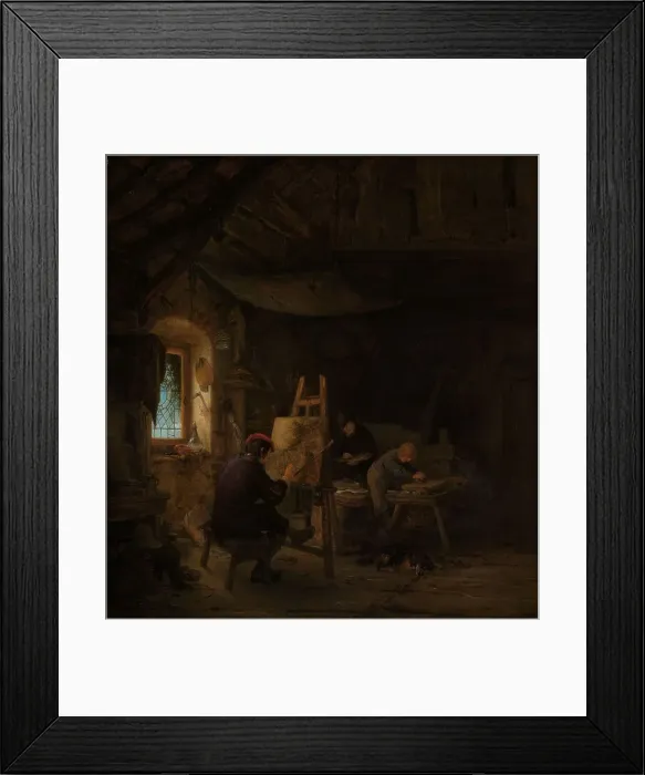 Framed Print : The Painter's Studio, c.1647-c.1650. Creator: Adriaen van Ostade Framed Print : The Painter's Studio, c.1647-c.1650. Creator: Adriaen van Ostade