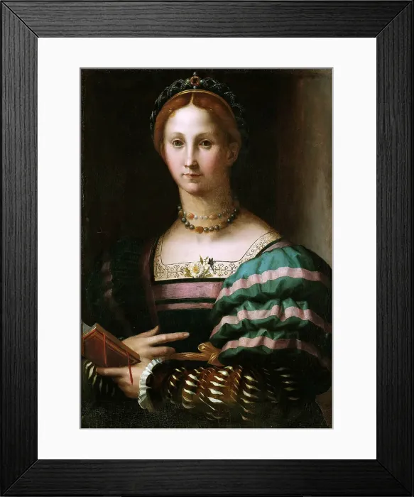 Framed Print : Portrait of a Lady, ca 1550-1560. Creator: Bronzino, Agnolo (1503-1572) Framed Print : Portrait of a Lady, ca 1550-1560. Creator: Bronzino, Agnolo (1503-1572)