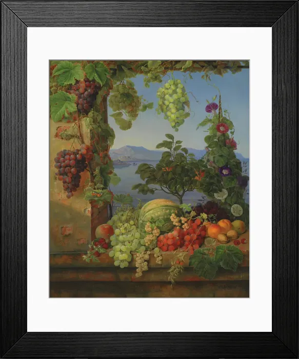 Framed Print : Fruits in an Italian Landscape, 1842-1843. Creator: Christine Lovmand Framed Print : Fruits in an Italian Landscape, 1842-1843. Creator: Christine Lovmand