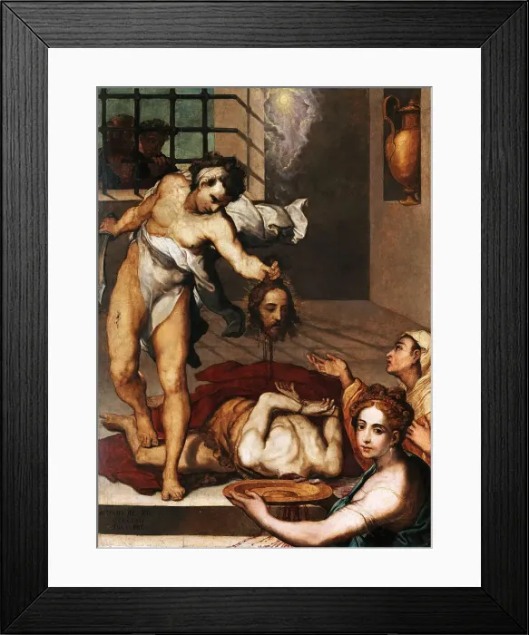Framed Print : The Beheading of Saint John the Baptist, ca 1564. Creator: Pino (Marco da Siena), Marco (1521-1583) Framed Print : The Beheading of Saint John the Baptist, ca 1564. Creator: Pino (Marco da Siena), Marco (1521-1583)