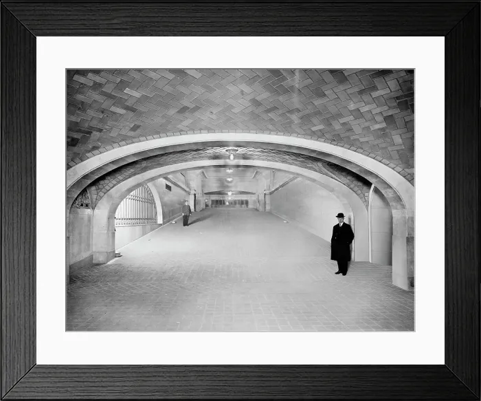 Framed Print : Incline to suburban concourse, Grand Central Terminal, N.Y. Central Lines, c1910-1920. Creator: Unknown Framed Print : Incline to suburban concourse, Grand Central Terminal, N.Y. Central Lines, c1910-1920. Creator: Unknown