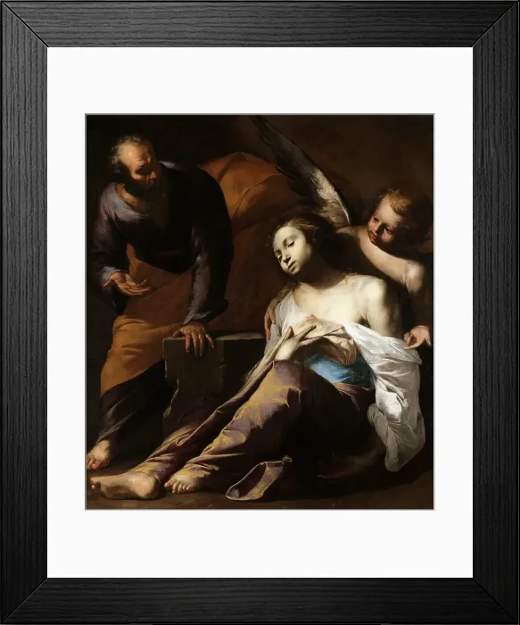 Framed Print : Saint Agatha Visited in Prison by Saint Peter, c. 1650. Creator: Bellis, Antonio de (c. 1616-c. 1660) Framed Print : Saint Agatha Visited in Prison by Saint Peter, c. 1650. Creator: Bellis, Antonio de (c. 1616-c. 1660)