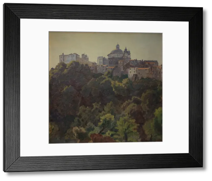 Framed Print : View towards Ariccia and the Palazzo Chigi and S. Maria dell'Assunzione, Italy, 1843-1847. Creator: Thorald Lessoe Framed Print : View towards Ariccia and the Palazzo Chigi and S. Maria dell'Assunzione, Italy, 1843-1847. Creator: Thorald Lessoe