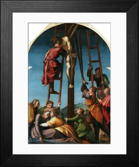 Framed Print : The Deposition, c. 1520. Creator: Sabatini, Andrea (1480-1545) Framed Print : The Deposition, c. 1520. Creator: Sabatini, Andrea (1480-1545)