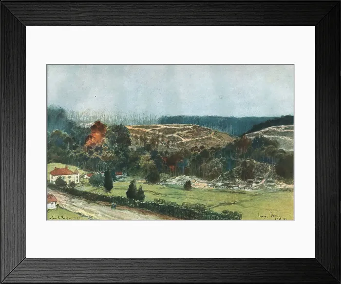 Framed Print : En Argonne; Le Four de Paris, 1915. Creator: Francois Flameng Framed Print : En Argonne; Le Four de Paris, 1915. Creator: Francois Flameng